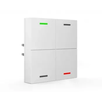 MDT BE-TAL63T4.01 KNX Glass Push-Button Sensor 4-Fold with RGBW Status LEDs, Temperature, Proximity and Brightness Sensors, Studio White Glossy