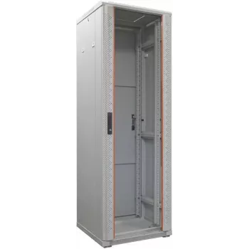 Armoire réseau 19 pouces IT-BUDGET SRK - 38U - 600x800 mm - Porte vitrée/acier - Flatpack - gris clair 90ITB19SRK3868GGN