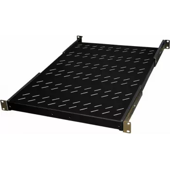 Étagère fixe / plateau pour équipement 19 pouces IT-BUDGET - charge admissible 150 kg - profondeur 650 mm - montage à profondeur variable - noir (90ITB19FBX650S)
