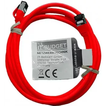 Câble de brassage IT-BUDGET Full Copper Premium - Slim AWG 28 - Cat.8.1 - 2000 MHz - sans halogène - PoE+ - 40 Gbit - rouge - 3 m (90ITBSLIM81PK3R)