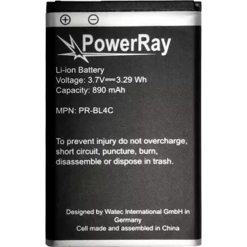 PowerRay PR-BL4C 890 mAh Li-ion Battery for Nokia 6300, Bulk
