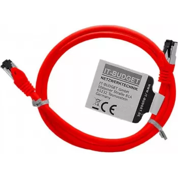 IT-BUDGET Câble patch Premium cuivre massif - Flex AWG 26 - Cat.8.1 - 2000 MHz - sans halogène - PoE+ - 40 Gbit/s - rouge - 1,5 m 90ITBFLEX81PK15R