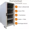 IT-BUDGET Armoire réseau 19 pouces SRK ensemble complet - 18U - 600x1000 mm - porte vitrée/acier - 4 ventilateurs actifs - PDU - étagères - montée - gris clair 99ITB19SRK18610GGM