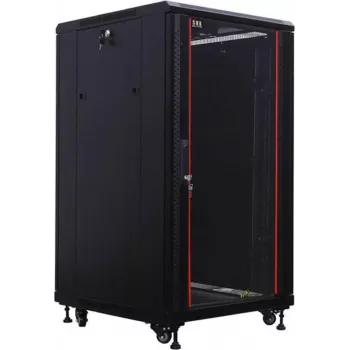 Armoire réseau 19 pouces IT-BUDGET SRK - 18U - 600x800 mm - porte vitrée/acier - flatpack - noire (90ITB19SRK1868GSN)