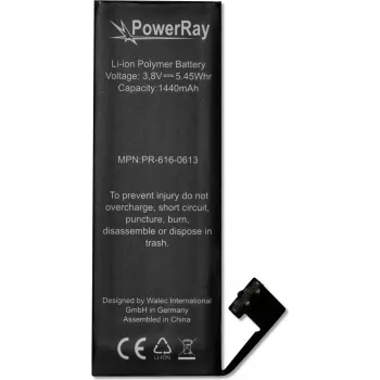 PowerRay Battery PR-616-0613 for iPhone 5, 1440 mAh, Bulk