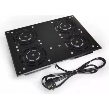 Unité de ventilation IT-BUDGET pour baies sur pied SRK - 4 ventilateurs actifs - débit d'air 640 m³/h - thermostat - interrupteur - noire (90ITB19SRKFAN4S)