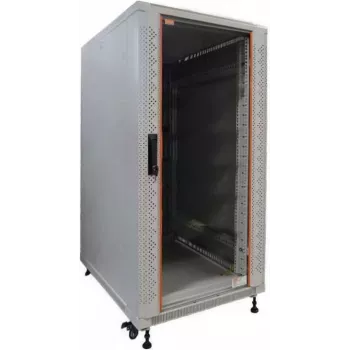 Baie réseau 19 pouces IT-BUDGET SRK - 22U - 600x800 mm - Porte vitrée/pleine - Flatpack - gris clair 90ITB19SRK2268GGN