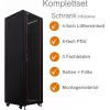 Armoire réseau 19 pouces IT-BUDGET SRK ensemble complet 42U 600x600 mm porte verre/acier 4 ventilateurs PDU étagères préassemblée noire 99ITB19SRK4266GSM