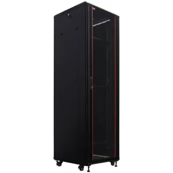 Armoire réseau 19 pouces IT-BUDGET SRK, 38U, 600x800 mm, porte verre/acier, flatpack, noire 90ITB19SRK3868GSN