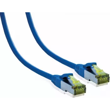 Câble patch premium IT-BUDGET Cat.6A avec câble brut Cat.7, 600 MHz, sans halogène, PoE+, 10Gbit, bleu, 2 m (90ITB6A7PK2B)