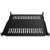 Étagère rack fixe / bac à appareils 19 pouces IT-BUDGET, charge admissible 80 kg, profondeur 450 mm, montage réglable en profondeur, noire 90ITB19FBX450S