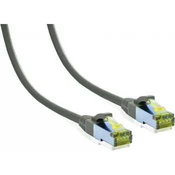 Câble patch premium tout cuivre IT-BUDGET - Cat.6A avec câble brut Cat.7 - 600 MHz - sans halogène - PoE+ - 10Gbit - gris - 0,5 m 90ITB6A7PK05G