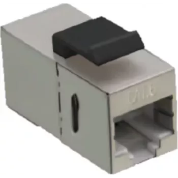 Coupleur modulaire RJ45 IT-BUDGET Cat. 6A blindé, compact, snap-in, argent 90ITBMK6AS