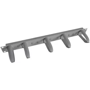 Panneau de gestion des câbles 19 pouces 1U IT-BUDGET avec 5 supports de câbles rotatifs en plastique, gris clair 90ITBKFP1HEG