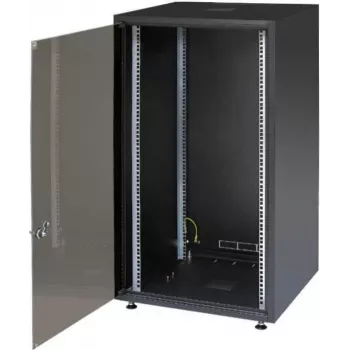 IT-BUDGET armoire serveur 19 pouces SJB - 18U - 600x800 mm - porte vitrée - panneau arrière - noire (W-SJB6080-18S-161)
