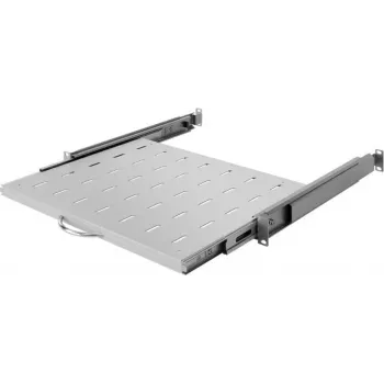 IT-BUDGET tiroir extractible 19 pouces, extension totale, charge 30 kg, profondeur 350 mm, gris clair (90ITBAFB350G)