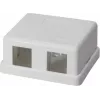 IT-BUDGET boîtier de prise de données en saillie pour 2 modules keystone RJ45 - blanc 90ITBAKPG2P