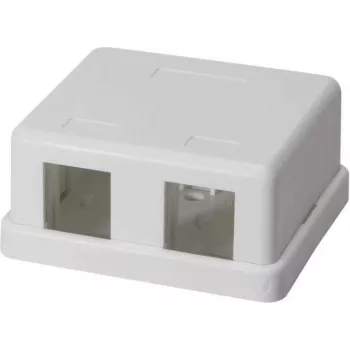 IT-BUDGET boîtier de prise de données en saillie pour 2 modules keystone RJ45 - blanc 90ITBAKPG2P