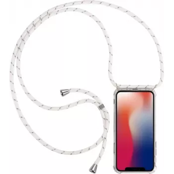 CYOO étui collier avec cordon pour iPhone 12/12 Pro 6,1 pouces - silicone blanc CY122106
