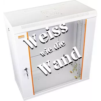 IT-BUDGET armoire réseau murale 19 pouces SWA 12U 600x300 mm avec porte vitrée, côtés amovibles, blanc pur 90ITB19WS1263GW
