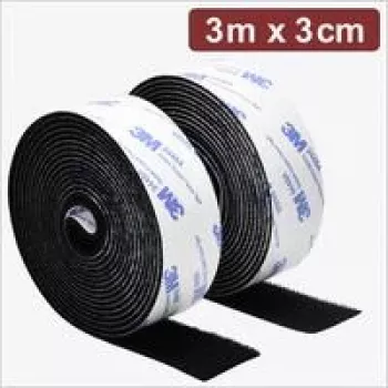 Quadrios 24CA321 bande auto-agrippante autocollante 3 m x 3 cm noire