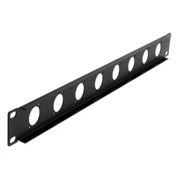 Panneau rack EXSYS 19 pouces 1U avec 8 découpes D-Type (XLR), noir EX-49297