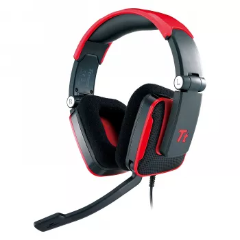 Thermaltake Tt eSPORTS SHOCK casque gaming, Royal Red, filaire 3,5 mm, circum-aural, micro rétractable, pliable