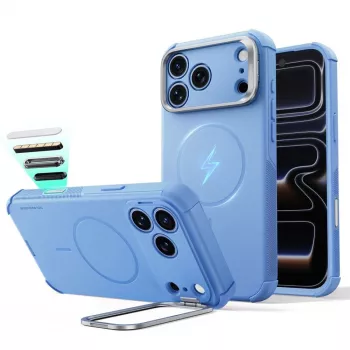 Coque ESR Cyber Tough Kickstand MagSafe pour iPhone 17 Pro Max / 18 Pro Max bleu clair