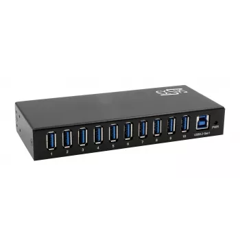 Hub USB 3.2 Gen 1 10 ports EXSYS EX-11290HMS avec alimentation 12 V/5 A