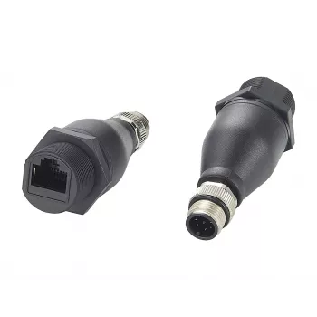 Adaptateur Ethernet industriel EXSYS EX-49504 M12 codage A 8 broches mâle vers RJ45 femelle, IP67
