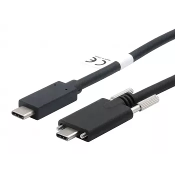 EXSYS USB-C to USB-C 3.2 Gen 2x1 Cable with Locking Screws, 2m, Black EX-K1591V-2.0