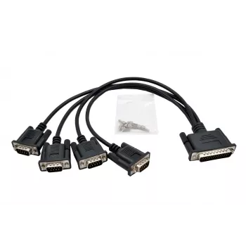 Câble éclaté EXSYS EX-OPTC44-9-SM Octopus 4 x 9 broches série RS-232, HD44 mâle vers 4x DB9 mâle, 0,6 m, noir