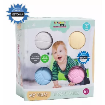 Ensemble de balles de massage et sensorielles pour bébé Gerardo's Toys GT7710, 4 pièces, textures et couleurs assorties, dès 6 mois