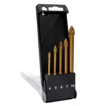 Ensemble de forets à verre C.K Tools T3059, 5 pièces (4-10 mm), pointe en carbure de tungstène, pour verre, carrelage, céramique, porcelaine, miroir