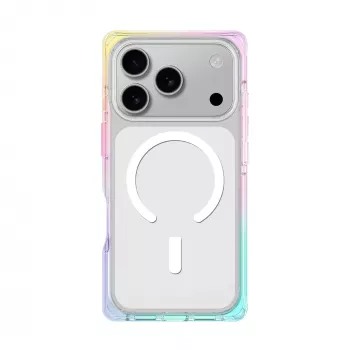 AMAZINGTHING Omni coque pour iPhone 17 Pro compatible MagSafe - transparent arc-en-ciel