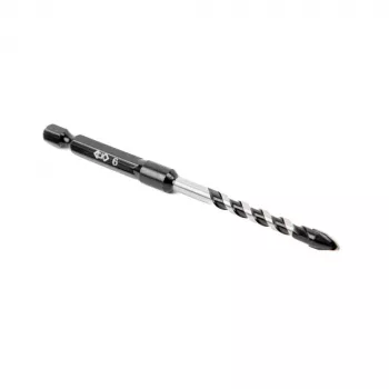 Foret à carrelage C.K Tools T3115 060 6 mm avec pointe en carbure de tungstène, 105 mm de longueur, queue hexagonale 1/4 pouce, acier 40CR