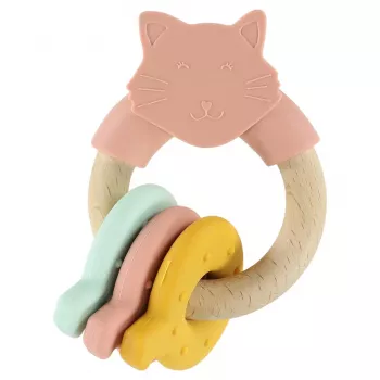 Trixie jouet à mâcher en bois et silicone, chat, dès 0 mois