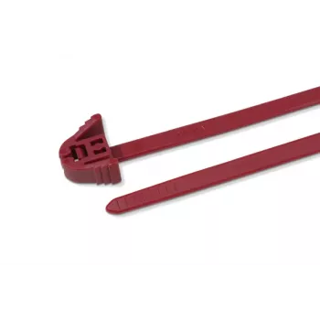 HellermannTyton REZ300 attache-câble réutilisable, polyamide 6.6, rouge, 300 mm x 7,6 mm, lot de 100 115-00043