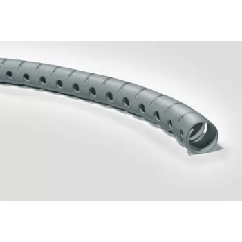 HellermannTyton Helawrap HWPP25/2-SR gaine spirale de gestion de câbles, argentée, polypropylène, 2 m, diamètre extérieur 27 mm