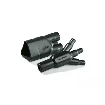 HellermannTyton 403-06180 pièce thermorétractable coudée 90°, noire, 2:1, avec adhésif