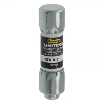 Fusible rapide Eaton KTK-R-7, classe CC, 7 A, 600 V AC, pouvoir de coupure 200 kA, lot de 10
