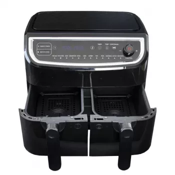 Friteuse à air chaud double panier Gastronoma 9 L 2400W noire