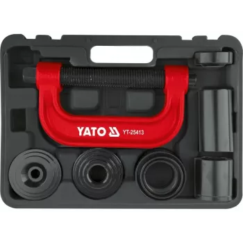 Coffret de douilles et d'embouts Yato YT-25413 173 pièces 1/4 inch, 3/8 inch, 1/2 inch avec cliquets à denture fine, acier CrV, chrome poli