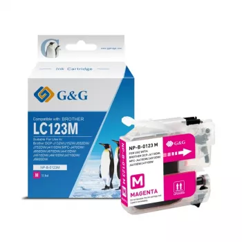 Cartouche d'encre G&G compatible pour Brother LC-123M magenta (14500)
