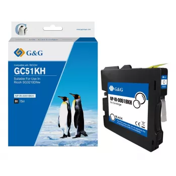 Cartouche d'encre compatible G&G pour Ricoh GC51KH (405862) - noire, 2500 pages 19656