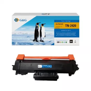 Cartouche de toner XL G&G compatible avec Brother TN-2420 (15697) - haut rendement 6000 pages, noire