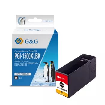 Cartouche d'encre noire haute capacité G&G Ninestar compatible Canon PGI-1500XLBK (9350)