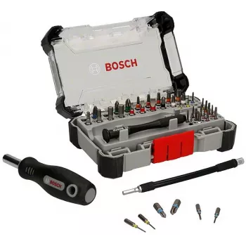 Présentoir de coffrets d'embouts de tournevis de précision Bosch, 5 coffrets de 33 pièces (165 au total), acier S2, hex 1/4