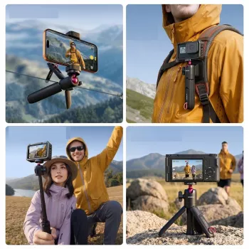 Trépied selfie 4 en 1 ULANZI MT-55 avec poignée, clip pour sac à dos, rotule, vis 1/4