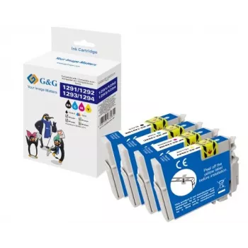 Multipack de cartouches d'encre XL G&G 14813 pour Epson T1295 (noir, cyan, magenta, jaune)